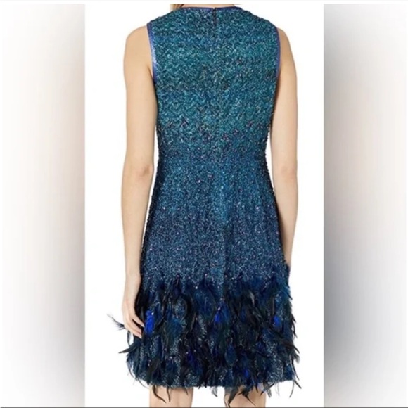 Elie Tahari Annabelle Embellished Feather Dress 8 - Picture 4 of 5